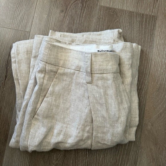 REFORMATION Alex Mid Rise Linen Pant - Picture 4 of 9